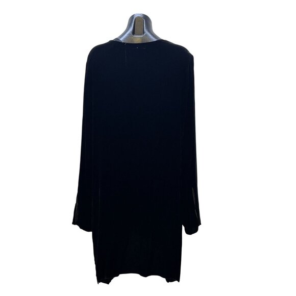 Johnny Was Black Velvet Tunic With Embroidered Detail XL - Picture 2 of 6